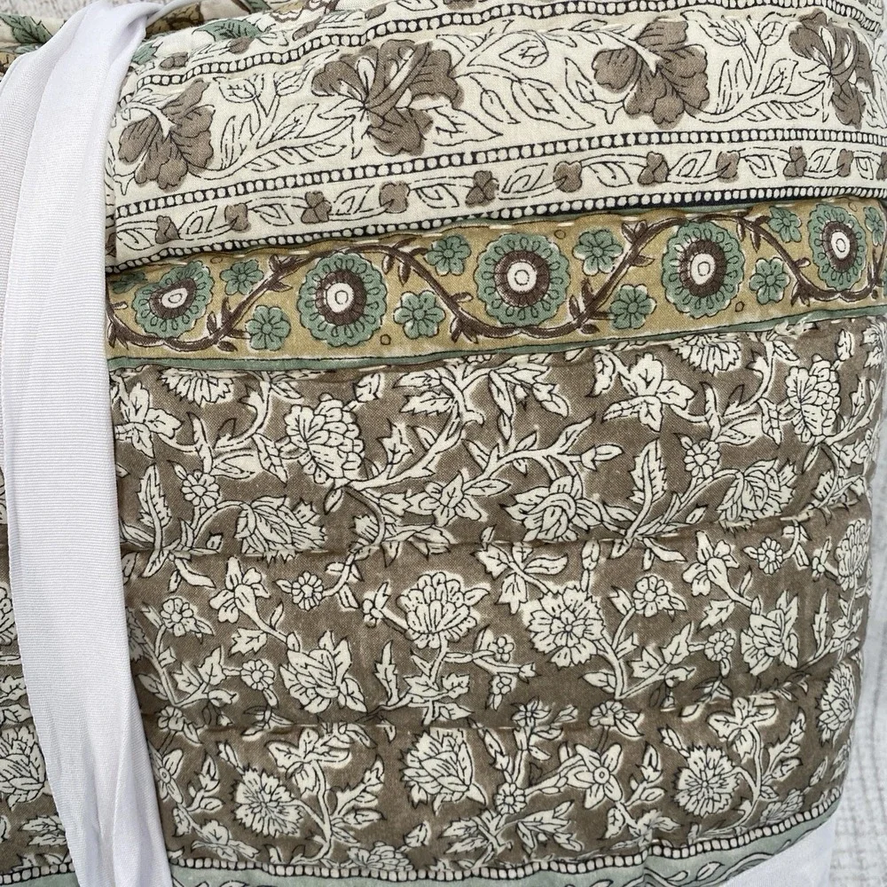 Nicole Miller Artelier Quilt FULL/QUEEN Floral Traditional Block Cotton Boho